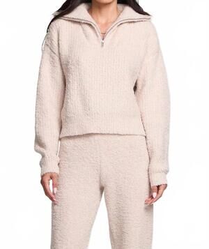 NEW SALTWATER LUXE mandie zip sweater in natural
